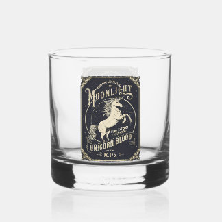 Moonlight Unicorn Blood Halloween Party Vintage Whiskey Glass