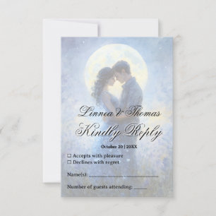 Moonlight Wedding Celestial Love Night Sky Theme RSVP Card