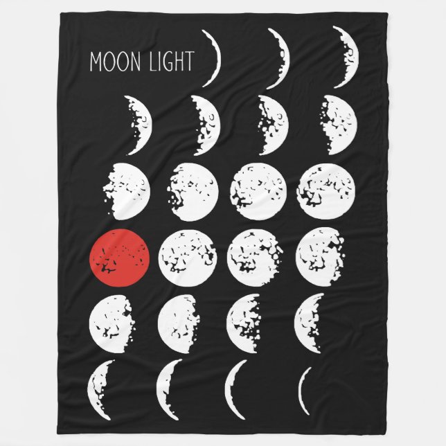 MOONLIGHT white & red + your ideas Fleece Blanket (Front)