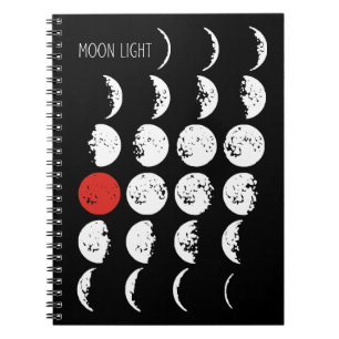 MOONLIGHT white & red + your ideas Spiral Notebook