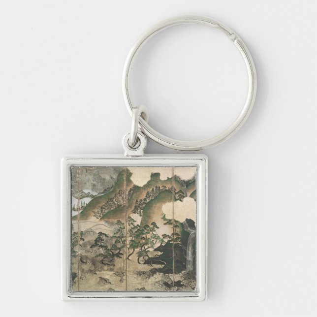 Moonlight Winter Landscape Key Ring (Front)