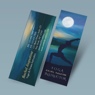 Moonlight Yoga Meditation Crescent moon Salutation Mini Business Card