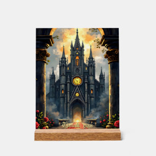 Moonlit Aisle of Eternal Vows –Gothic Wedding Gate Acrylic Sign