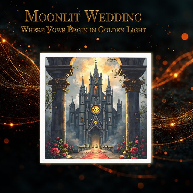 Moonlit Aisle of Eternal Vows –Gothic Wedding Gate Napkin (Creator Uploaded)
