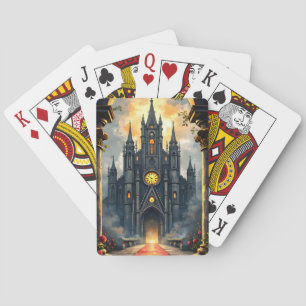 Moonlit Aisle of Eternal Vows –Gothic Wedding Gate Playing Cards