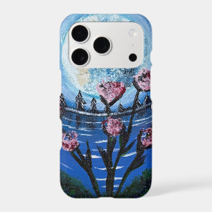 Moonlit and flowers- handmade artwork