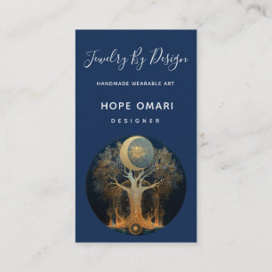 Moonlit Ascension Tree of Life Design Business Card