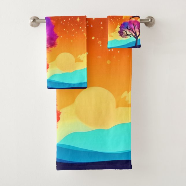 Moonlit Autumn Dream Bath Towel Set (Insitu)