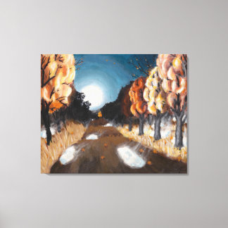 Moonlit Autumn Night: Canvas Print Large Uncropped