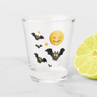 Moonlit Bats Halloween Shot Glass