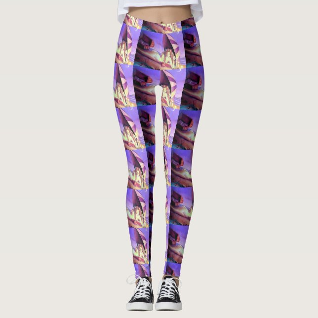 moonlit beach mermaids leggings (Front)