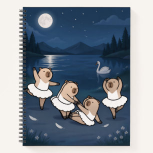 Moonlit Bear Ballerina T-Shirt Notebook