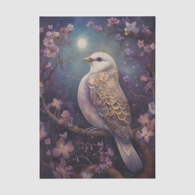 Moonlit Bird Floral Tissue Paper (Front)