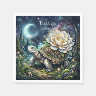 Moonlit Bloom – The Enchanted Celtic Turtle. Napkin