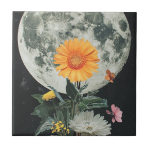 Moonlit Blooms Over Rustic Charm (2) Tile