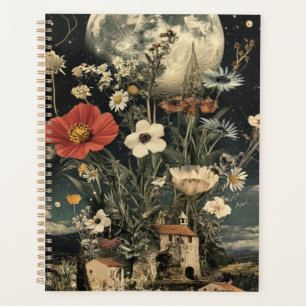 Moonlit Blooms Over Rustic Charm Planner