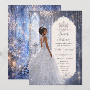 Moonlit Blue Ballroom Sweet Sixteen Invitation