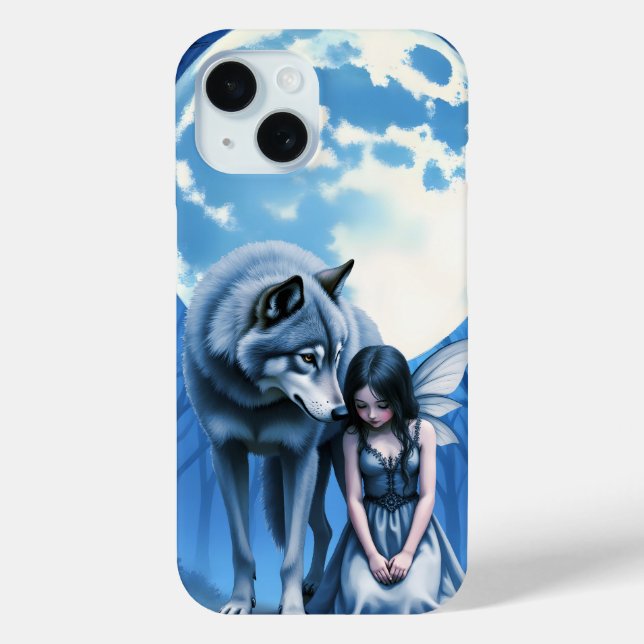 Moonlit Bond – The Wolf and the Gothic Fairy.   Case-Mate iPhone Case (Back)