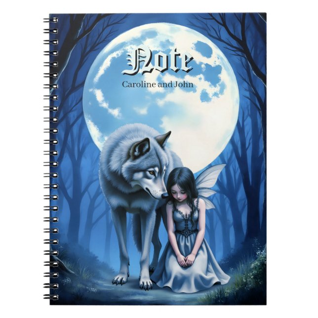 Moonlit Bond – The Wolf and the Gothic Fairy.   Notebook (Front)