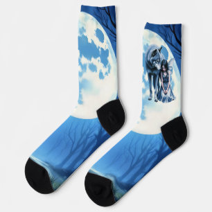 Moonlit Bond – The Wolf and the Gothic Fairy.   Socks