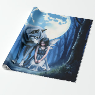 Moonlit Bond – The Wolf and the Gothic Fairy. Wrapping Paper