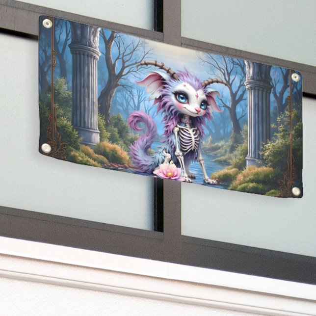 Moonlit Bones – Guardian of Forgotten Dreams.  Banner (Outside Building)