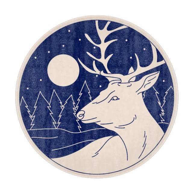 Moonlit Buck Cutting Board (Front)