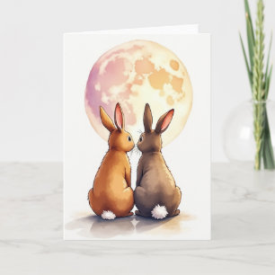 Moonlit Bunnies Friendship Card