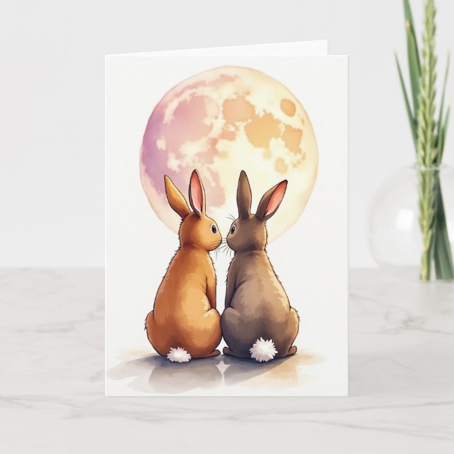 Moonlit Bunnies Friendship Card (Front)