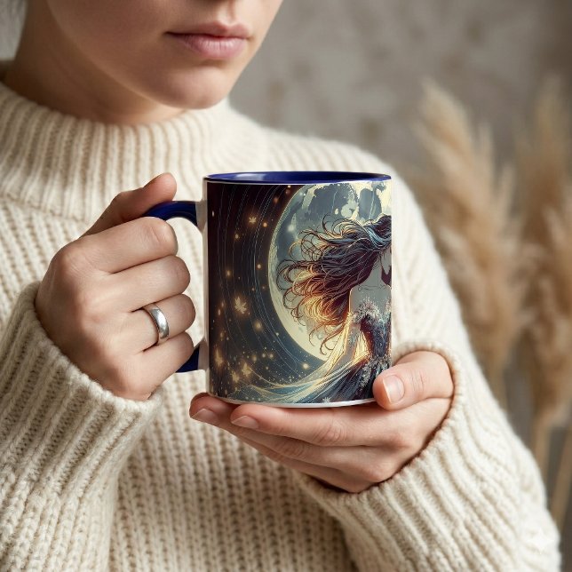 Moonlit Butterfly Enchantress Fantasy Mug (Moonlit Butterfly Enchantress Fantasy Mug In Use)