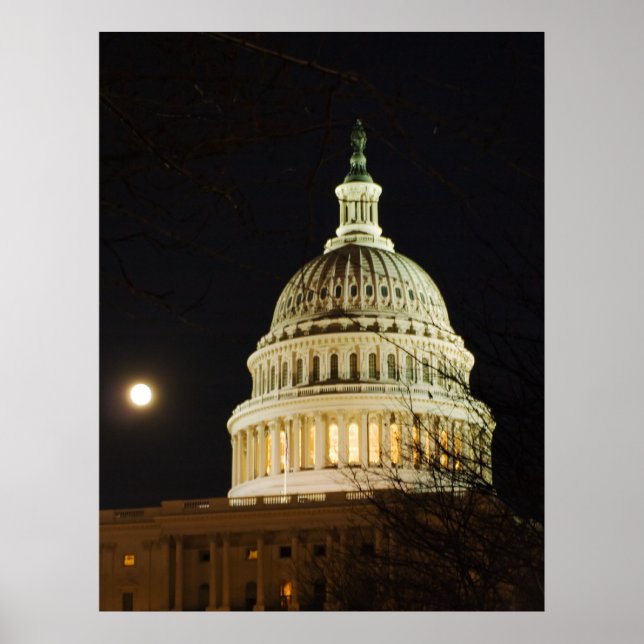 Moonlit Capital Dome Poster (Front)