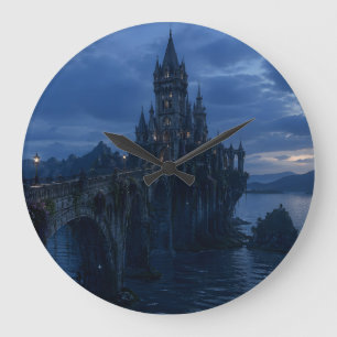 Moonlit Castle Bridge Wall Clock
