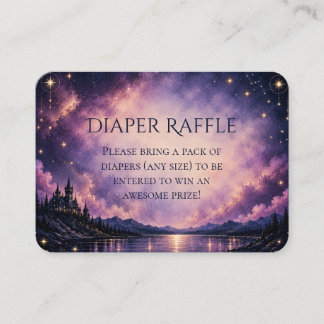Moonlit Castle Celestial Baby Shower Diaper Raffle Enclosure Card