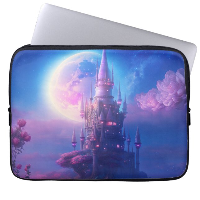 Moonlit Castle Dreams Laptop Sleeve (Front)