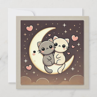 Moonlit Cat Love Card