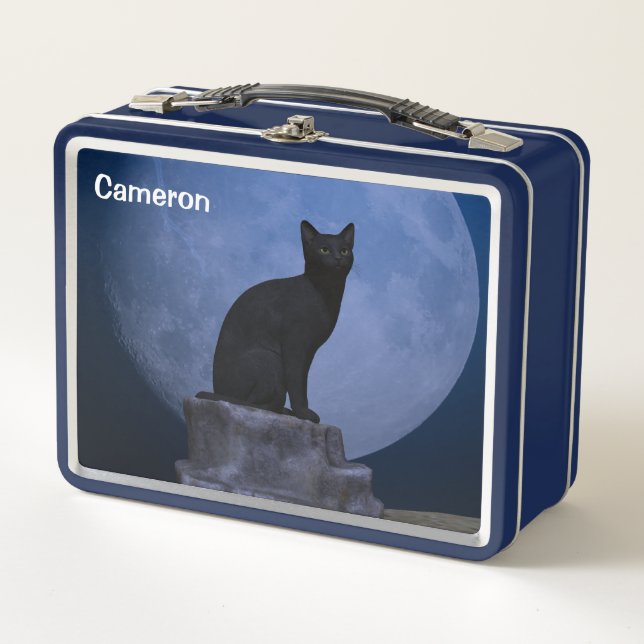 Moonlit Cat Metal Lunch Box (Front)