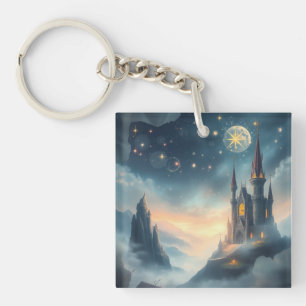 Moonlit Celestial Castle Key Ring