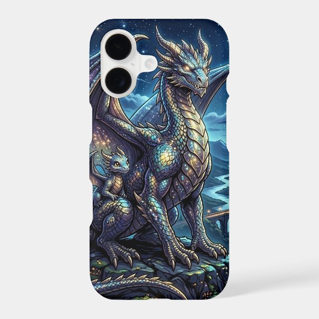 Moonlit Celestial Dragons and Castle (Back)