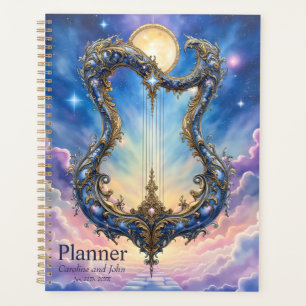 Moonlit Celestial Harp – Dreamy Cosmic Fantasy Art Planner