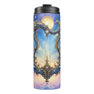 Moonlit Celestial Harp – Dreamy Cosmic Fantasy Art Thermal Tumbler