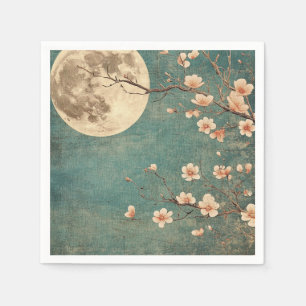 Moonlit Cherry Blossom Serenity Napkin