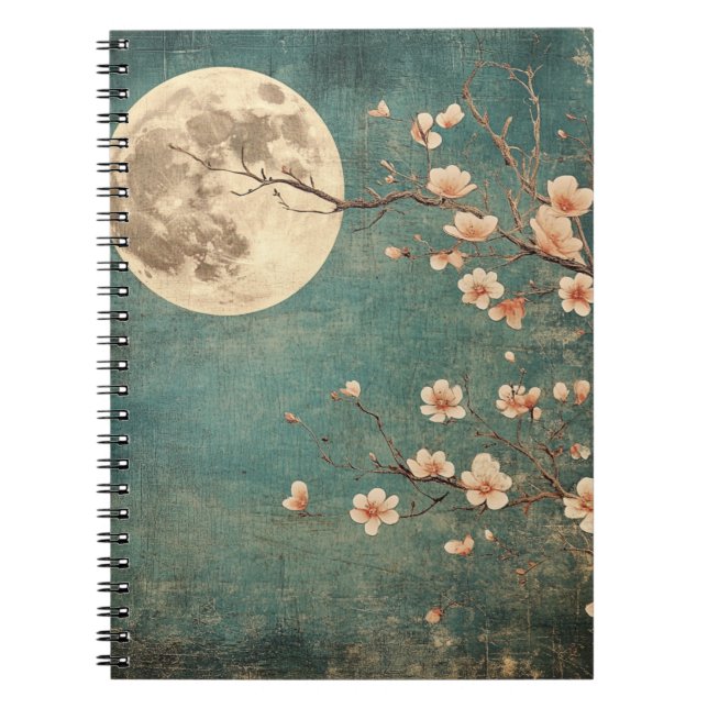 Moonlit Cherry Blossom Serenity Notebook (Front)