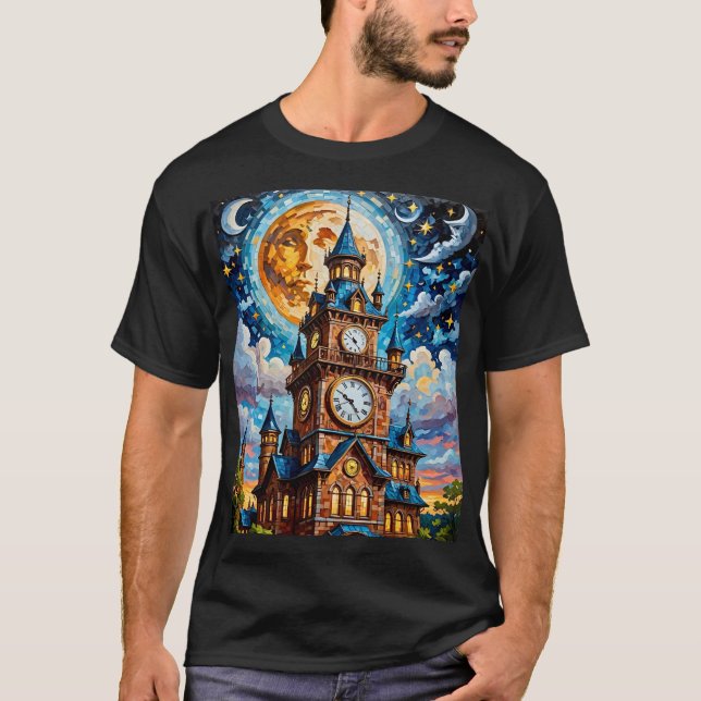 Moonlit Clocktower Mosaic Dream Tee (Front)