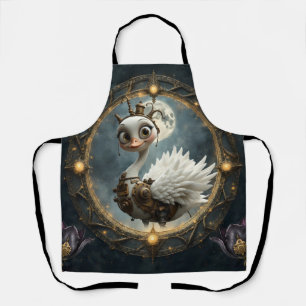 Moonlit Clockwork Swan – Keeper of Curious Dreams. Apron