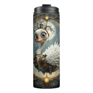 Moonlit Clockwork Swan – Keeper of Curious Dreams. Thermal Tumbler