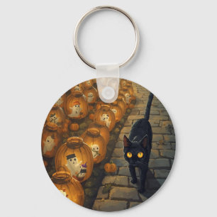 Moonlit Companions – Halloween Night Key Ring