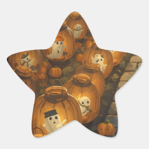 Moonlit Companions – Halloween Night Star Sticker