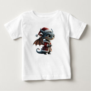 Moonlit Cookie Bandit – The Grey Christmas Dragon. Baby T-Shirt