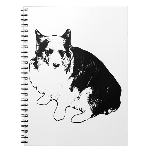 Moonlit Corgi Quiet Notes Notebook (Front)