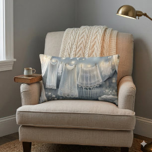 Moonlit Cottagecore Laundry Line Lumbar Cushion